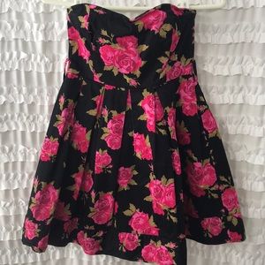 Strapless Floral Dress